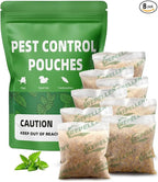 LAQDECDV Pest Control Pouches, Mouse Repellent, Rodent Repellent Indoor, Mice Repellant, Peppermint to Repel Spider, Roach & Ant, Rat Deterrent for House, Keep Mice Away, Covers up to 120 sq ft-8P