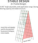 Cucumber Trellis 2 Pack, 59" H Foldable A-Frame Garden Trellis for Raised Bed Garden Grow Support with Plant Support Clips, Twist Ties for Cucumber,Tomato, Climbing Plants and Flowers