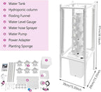 Hydroponic Tower Growing System Kits with LED Grow Lights 30 Pods Indoor Vertical Planter Germination Kit 6 Layers Hydroponic Tower for Fruits, Vegetables, Herbs, and Miniature Greens (White)