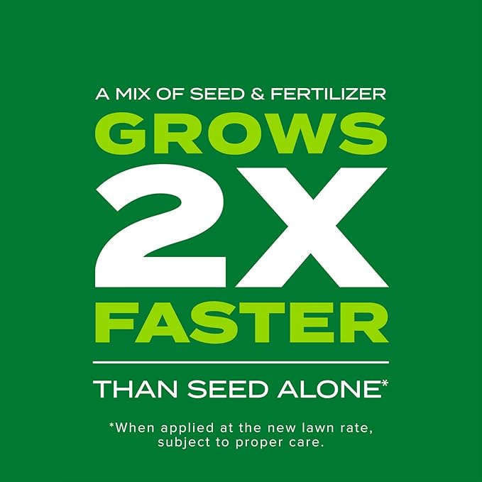 Scotts Turf Builder Rapid Grass Tall Fescue Mix - Combination Grass Seed and Fertilizer for Lawns, Lawn Seed That Grows in Just Weeks, 16 lbs.