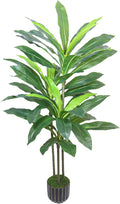 Artificial Dracaena Tree 48in - Fake Plants Tree with Black Planter - Faux Yucca Tree Tall with Lifelike Trunk and Leaves in Pot - Dracaena Artificial Plant for Home Office Living Room Fireplace Decor