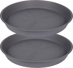 2 Pack of 10 inch Plant Saucer Gray, Heavy Duty Plastic Plant Saucer 10 inch Round, Durable Plant Tray for Pots, Plant Saucers for Indoors, Plant Trays for Planter 9"/10" (10", Cement)