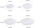TRUEDAYS 20 Pack White Plant Saucers – 4 Sizes (6"/8"/10"/12") Plastic Flower Pot Trays for Indoor & Outdoor Plants, Drip Trays to Protect Floors & Surfaces