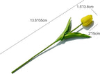 Mandy's Yellow Artificial Tulips Flowers Centerpiece, 13.5" Lifelike PU Fake Floral Stems 20pcs for Kitchen Island & Dining Table, Spring Decor for Easter
