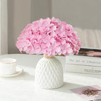 65Pcs Pink Hydrangea Artificial Flowers Bulk，Realistic Silk Fake Flowers with Stems，Faux Hydrangea Flowers for Wedding Home Decor Centerpieces Living Room Garden Party Baby Shower Decoration