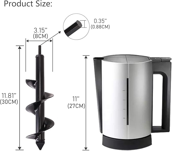 Bulb Planter Tool,Auger Drill Bit for Planting 3.15x11.81 Inch Suitable for 3/8”Hex Drive Drill