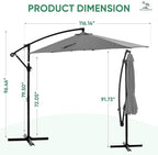 NEWBULIG 10FT Patio Umbrella, Offset Cantilever Outdoor Patio Table Umbrella, UV Protection, Fade Resistant Fabric, Easy Tilt Adjustment for Pool, Deck, Garden, Backyard