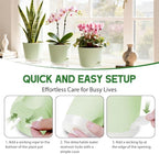 Self Watering Pots for Plants, 2026 New Flower Plant Pots with Drainage Holes, Wicking and Clear Reservoirs for Succulent, Aloe, Cacti and Others - 6 Pack (Green, 6")