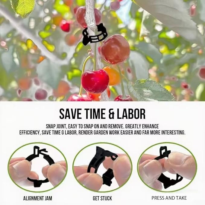 Plant Support Clips Plastic Tomato Clips Plant Clips for Climbing Plants Clear Grape Tomato Vine Trellis Clips for Garden Vegetables Plants Flower Grow Fixing (300, black)