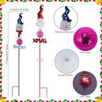 Christmas Solar Garden Stake Lights,2 Pack Snowman＆Santa Claus Xmas Pathways Lights,Solar Christmas Decorations for Outside Lawn Patio Landscape