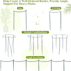 Tioncy 6 Pcs 60 H x 19.69 W Plant Support Stakes Cages for Garden, Metal Half Round Plants Tension Rods for Indoor Outdoor Large Tall Flower Vegetables Tomato Peony Rose Support