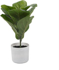 Alupssuc 1.5FT Artificial Fiddle Leaf Fig Tree with White Planter Pot, 1.5 feet Tall Fake Tree for Home Decor, Faux Ficus Tree Fake Moss for Indoor Outdoor Office Living Room