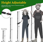 2 in 1 Hoe Garden Tool for Weeding& Cultivator - 52 inch Heavy Duty Garden Hoe with Upgraded Claw 3-Tine Tiller Rake,Long Handle Weed Grass Removal Tools for Gardening,Soil Loosening,Planting,Digging