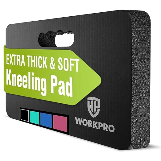 WORKPRO Extra Thick Kneeling Pad, Soft NBR Foam Cushioning for Knee, Large Foam Kneeler Mat for Gardening, Bathing Baby, Exercise, Workout Supplies, 17.5 x 11 x 1.5 in, Black