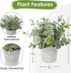Briful Small Fake Plant Decor Artificial Potted Plants Set of 3 Faux Eucalyptus Rosemary Plants in Pots for Home Table Office Desk Bathroom Shelf Living Room Farmhouse Decoration