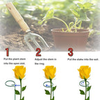 10 Pieces 24 inch Green Single Stem Plant Stakes Flower Support Rings,Gardening Planter Cages for Single Stem Flowers, Amaryllis, Peony, Lily,Narcissus