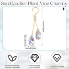 6 Pcs Crystal Sun Catcher Plant Vine Charms Hanging for Mini Potted Plants, Home Window Garden, Garden Home Window Rainbow Sun Catchers Plant Accessories Indoor (Colorful)