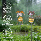 Solar Garden Lights,26''H Cat Dog Waterproof Decorative Solar Stake Light,Decorative Statues Figurine Lights for Lawn Patio Pathway for Outside