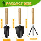Small Garden Tools,3 Pcs Mini Garden Tools Set,Include Small Trowel,Mini Shovel and Hand Rake,Heavy Duty Indoor Gardening Plant Tools Set for Succulent,Bonsai,Pot Plants,Potting Tools Kit