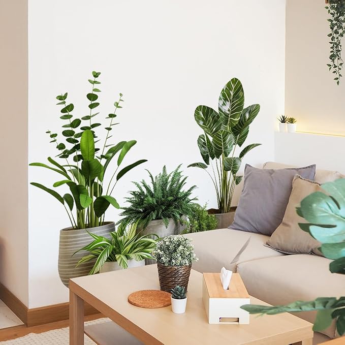 iMagitek Large Green Plant Wall Decals Tropical Leaves 3D Potted Plant Wall Stickers for Living Room Bedroom Home Wall Decor 43.7x34.65inch