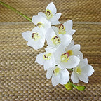 Luxurious Large Branch Real Touch 3D Printing Orchid Artificial Flowers Living Room Decoration Flores Artificiales (Color : Yellow)