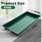 RooTrimmer 1020 Nursery Pots Trays 5 Pack, Plastic Flat Seed Starter Trays, Durable Seedling Potting Tray for Carrying and Holding Planting Pot (Green)