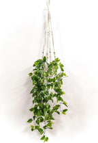 Comtelek 2 Packs Fake Hanging Plant with Pots for Home Decor Artificial Hanging Basket Plants Macrame Plant Hanger with Faux Vines Greenery for Bedroom Bathroom Room Wall Boho Decor Indoor Outdoor