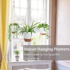 3 Pack 10/8/7 Inch Hanging Planters for Indoor Plants with Self-Watering Hanging Pots with Drainage, 3 Different Size Macrame Plant Hangers with Hooks White Large