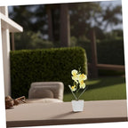 ORFOFE Artificial Orchid Flowers Vase Lifelike Faux Orchids Arrangement for Home Office and Living Room Decor and Space-Saving Design