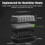 60 Cell Self-Watering Seed Starter Tray with Grow Light and Heat Mat,Seed Starter Kit,Humidity Domes,Auto Timer,Flexible Brightness Seedling Starter Trays for Seed Starting & Seeds Growing