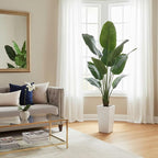 Aveyas 6ft Artificial Bird of Paradise Tree for Home Decor, 6 Feet Faux Floor Plant Fake Silk Banana Leaf Tropical Trees with Pot for Indoor Outdoor House Living Room (6 ft Tall Including Raised Pot)