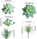 Supla 11 Pcs Mini Artificial Succulents Picks Unpotted Faux Succulent Assortment in Flocked Green in Different Type Different Size Succulents Echeveria Agave Floral Arrangement Mother Day' s Gift