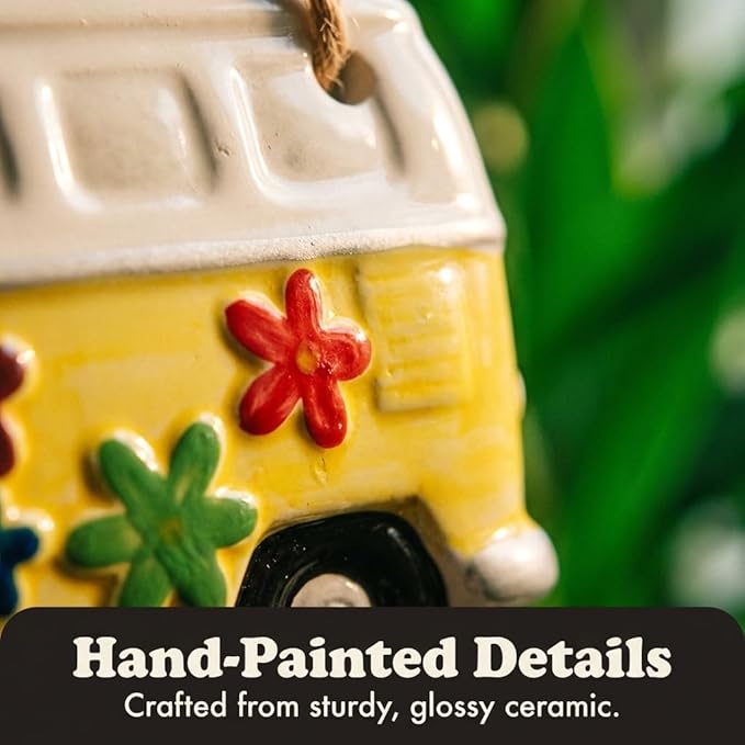 The Bridge Collection Hippy Vehicle Planter Pot (Yellow Bus - Hanging)