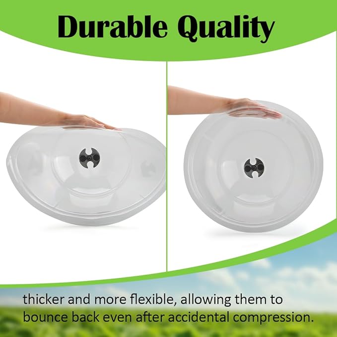 13 Inch Humidity Domes Garden Cloches for Plant Protection, Plant Covers Freeze Protection, Protectors from Animals, Garden Clear Plant Cover with Ventilation Holes 10 Pack