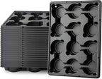 RooTrimmer 12 Cell Round Nursery Pot Trays Thickened Durable Seedling Pots Shuttle Carrying Trays for Holding 4 Inch Nursery Pots (16.85" × 12.6", 20-Pack)