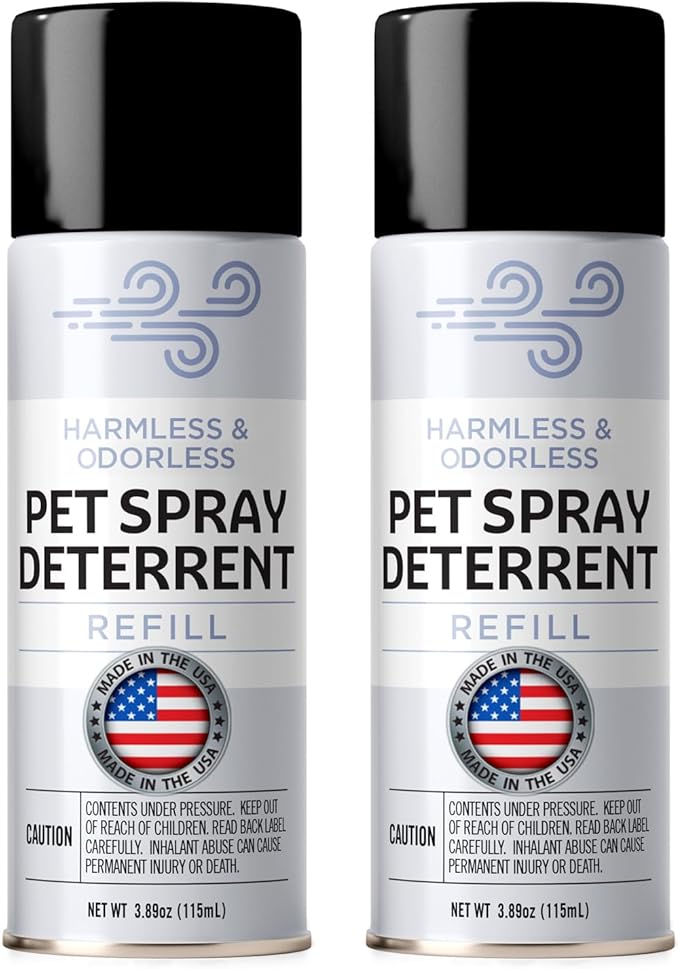 Berkland Cat Deterrent Spray Refill 2-Pack, Compatible with PetSafe SSSCAT Dispenser — Non-VOC Family-Safe, ~75-100 Sprays Per Can, Aftermarket Replacement for Counters & Furniture, Made in USA