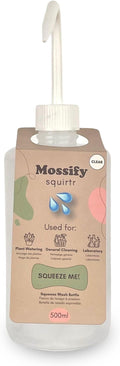Mossify Squirtr Bottle 480ml – Clear Squirt Water Bottle for Plants, Tattoo, Hair & Labs – Easy Squeeze Plant Waterer with Long Nozzle – Refillable Seedling Watering Can, Wash Bottle - Clear