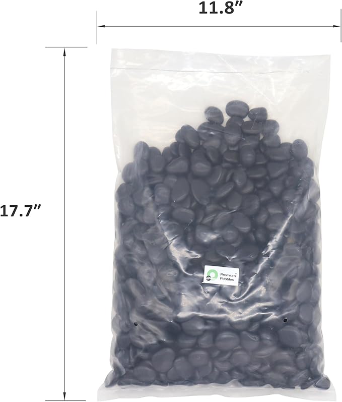 Black Rocks for Plants. Polished Decorative Pebbles. 1/2 to 1 Inch 10 lbs. for Garden, Landscaping, Succulents, pots (SM (0.5 to 1 Inch), -Polished, 10)