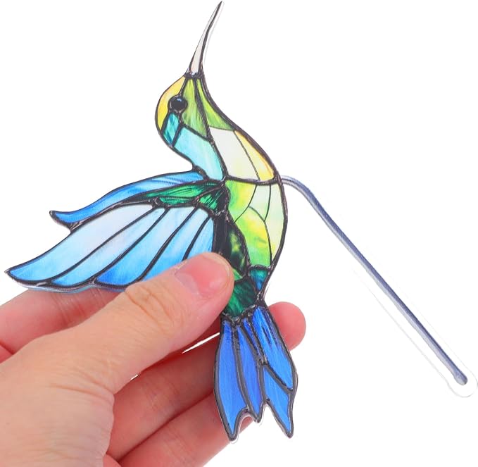 DECHOUS Acrylic Bird Flower Pot Hugger - Hummingbird Bonsai Pots Decoration Planter Ornament for Plants Home Garden Decor