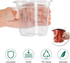 Bluepro 30 Packs 4 Inch Reinforced Clear Nursery Pots with Humidity Dome, Transparent Plastic Plant Pot Seedling Planter with Drainage Holes for Vegetable Propagation, Root Cutting, Seed Starting