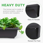 GROWNEER Bonsai Training Pots 3 Packs 9Inch with Drainage Humidity Trays, Bonsai Tree Starter Kits with 1 Repotting Mat, Growing Planter Set for Garden, Yard, Balcony, Office, Living Room