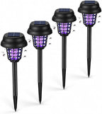 2026 4Pack Mosquito Repellent Outdoor Patio,Solar Bug Zapper Outdoor Mosquito Zapper for Moths,Gnats,Flies,Small Flying Insect,Gnat Killer for Vegetable Beds,Electric Fly Zapper for Backyard,Garden