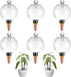 6 Pack Plant Watering Globes with Covers 17oz Self Watering Planter Insert, Plastic Water Bulbs, Indoor/Outdoor Plant Watering Devices for Automatic Drip Irrigation