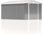 Patiowell 12 x 8 FT Outdoor Storage Shed, Steel Shed Storage House with Design of Lockable Doors, Utility and Tool Storage for Garden, Patio, Backyard, Outside use, Gray