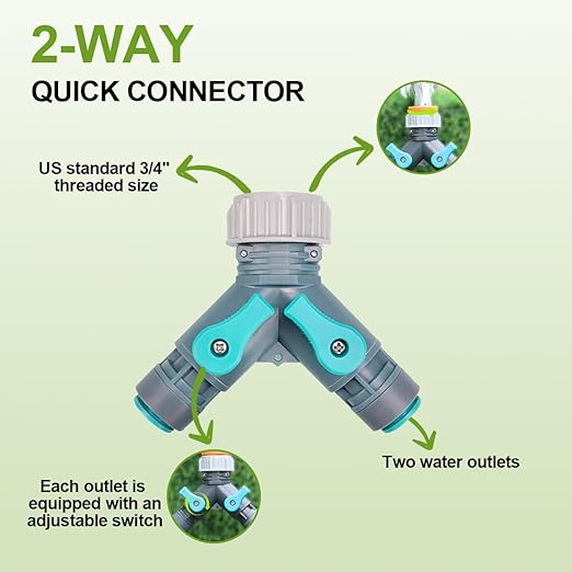 Drip Irrigation System 98ft, Fast Connect Automatic Irrigation Kit with 12mm, 6mm Blank Distribution Tubing and Accessories, DIY Garden Watering Equipment for Garden, Greenhouse, Flower Bed, Patio