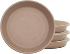 The HC Companies 10 Inch Classic Round Plant Saucer, Lightweight UV-Resistant Plastic Outdoor & Indoor Flower Pot Tray, 4-Pack Plant Pot Trays for Garden & Home Decor, Sandstone