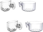 4 Pcs Aquarium Plant Pot Planter, Glass Fish Tank Plants Holder, Aquarium Decoration Plant Cup with Suction Cups for Fishes Tank Ornament Aquarium Décor Plastic Plants Fish and Aquatic Pets