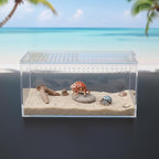 Acrylic Jumping Spider Enclosure Kit,Reptile Tank Escape Proof,Breathable Reptile Terrarium-High Transparency-Tweezer & Temp Sticker Included【No Assembly】