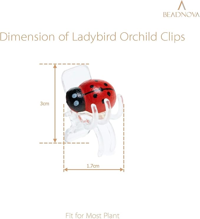 BEADNOVA Orchid Clips 30Pcs Ladybug Plant Clips Orchid Support Clips Vine Clips Plant Clips for Support Flower Orchid Vine (Mix Color, 30PCS)