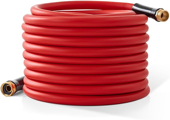 Garden Hose 50 ft x 5/8” Hot/Cold Water Hose,-50°F to 190°F,Burst 600Psi Flexible & Lightweight Upgraded Rubber Hoses,3/4” Solid Fittings for All-weather Outdoor Lawn & Garden